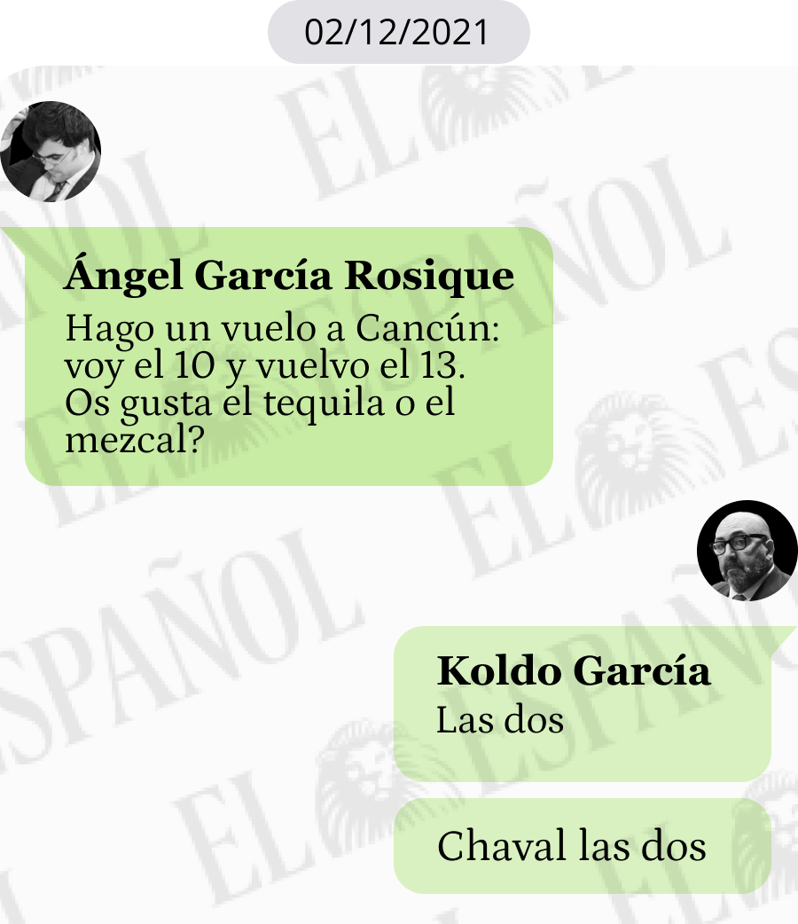 Conversación entre Ángel García Rosique y Koldo García en 2021