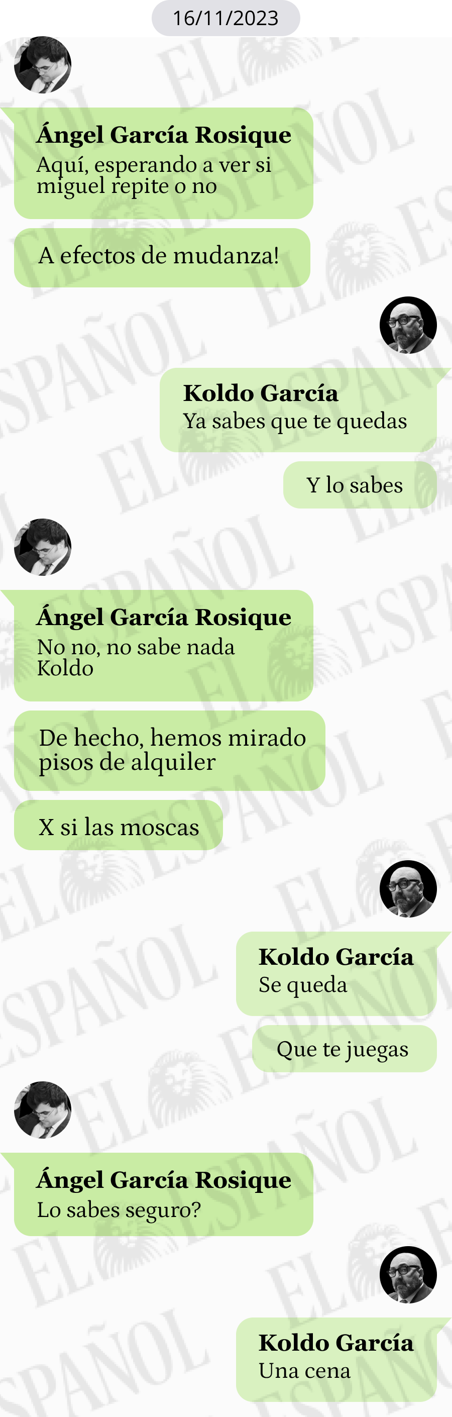 Conversación entre Ángel García Rosique y Koldo García en 2021
