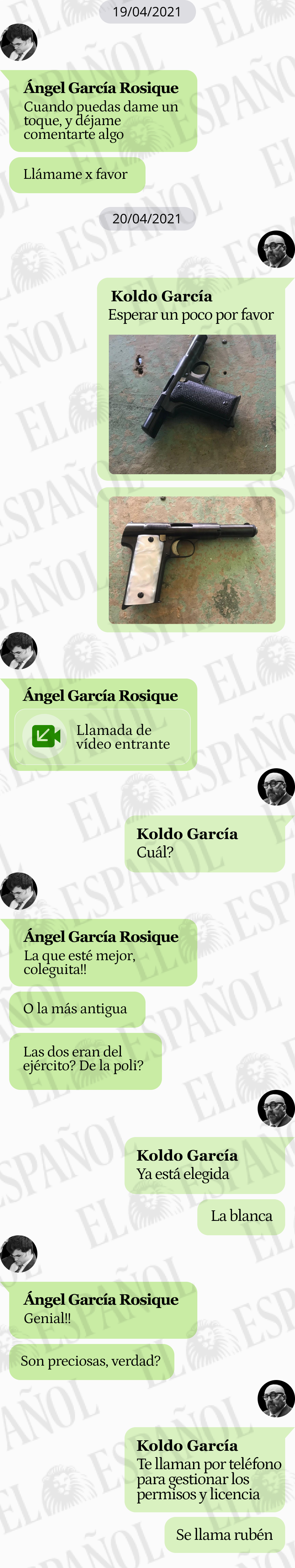 Conversación entre Ángel García Rosique y Koldo García en 2021
