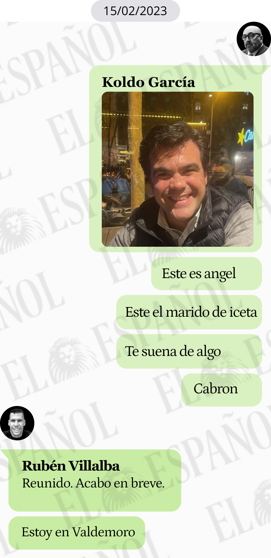 Conversación entre Ruben Villalba y Koldo García en 2023