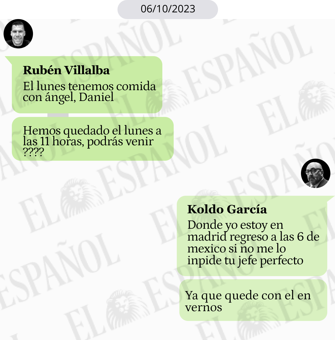 Conversación entre Ruben Villalba y Koldo García en 2023
