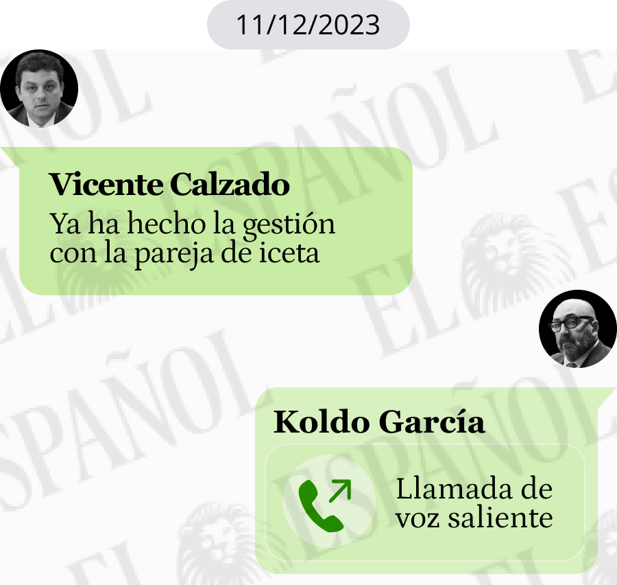 Conversación entre Vicente Calzado y Koldo García en 2023