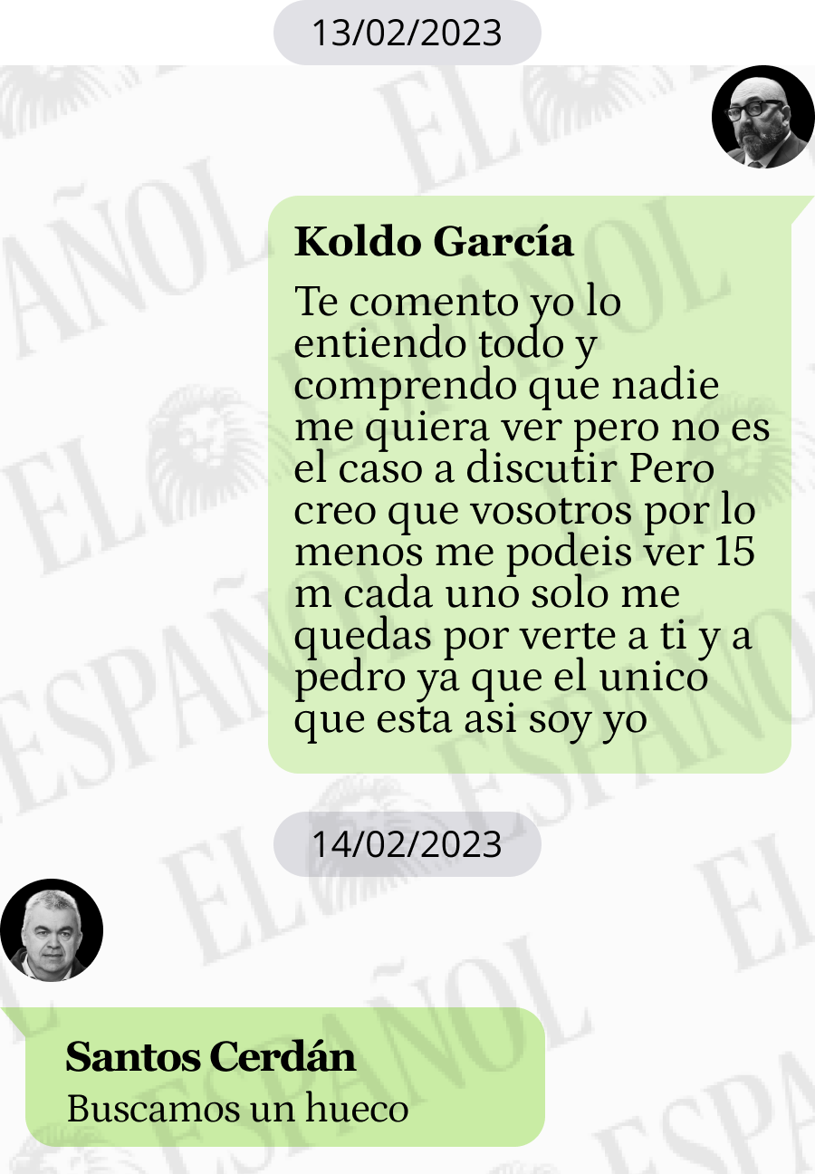Conversación entre Santos Cerdán y Koldo García en 2023