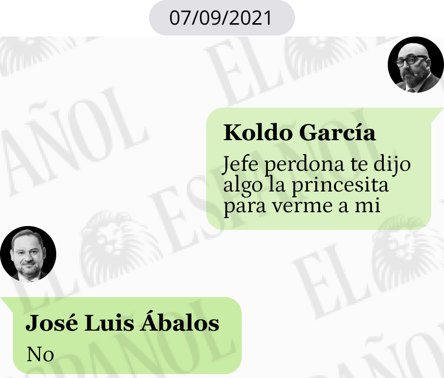 Conversación entre Koldo García y José Luis Ábalos en 2021