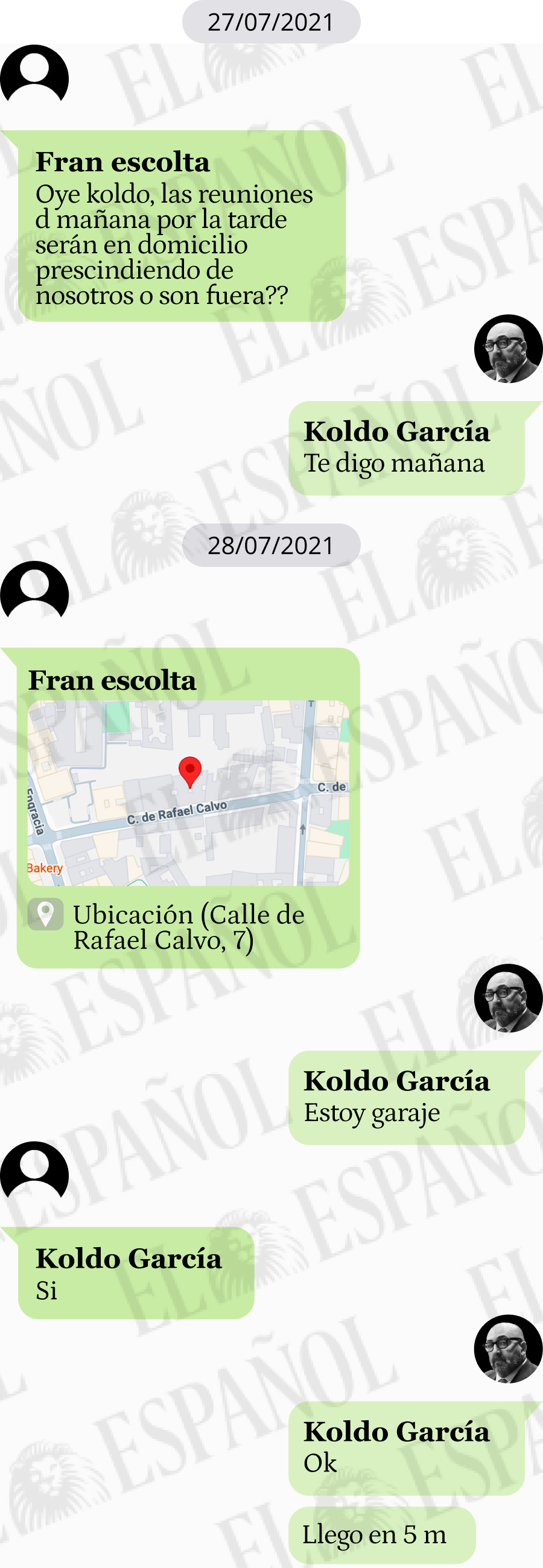 Conversación entre Fran y Koldo García en 2021