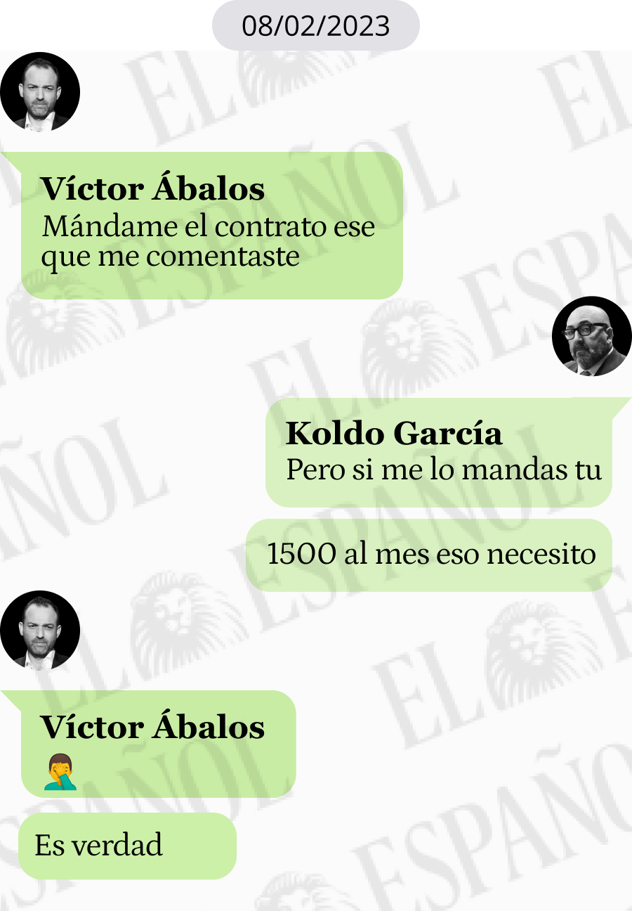 Conversación entre Koldo García y Víctor Ábalos, febrero de 2023