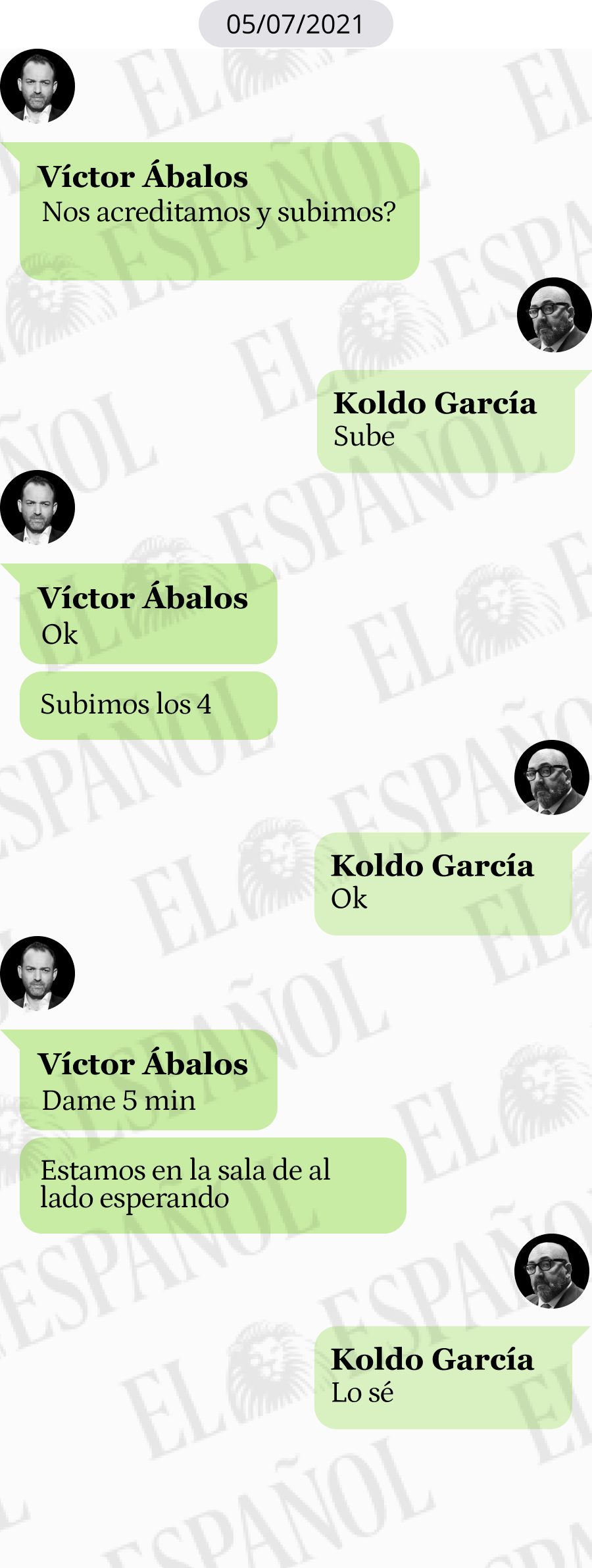 Conversación entre Koldo García y Víctor Ábalos, julio 2021