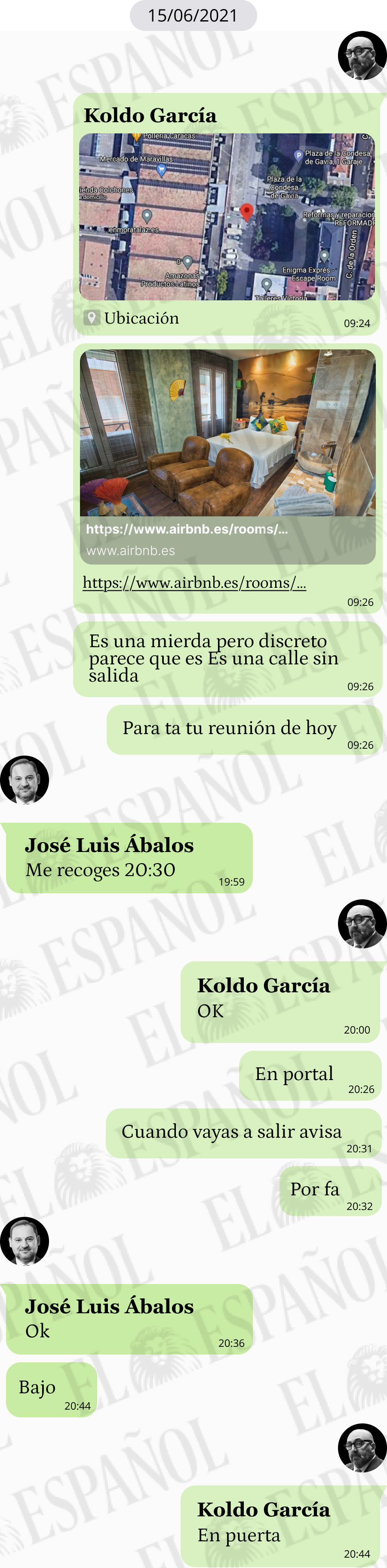 Conversación de Jose Luis Ábalos con Koldo García en 2021