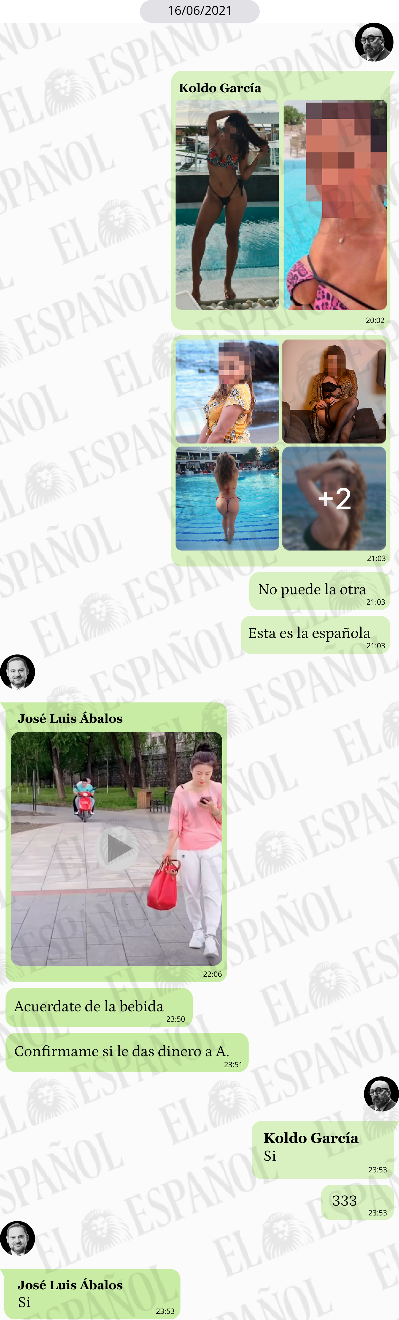 Conversación de Luis Ábalos con Koldo García en 2021