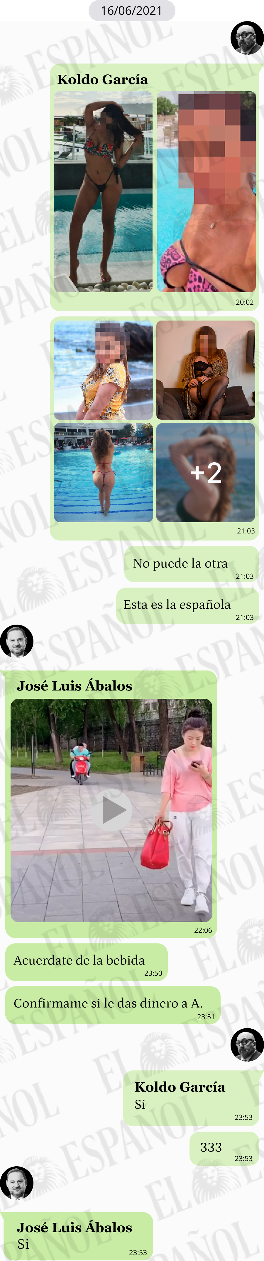 Conversación de Luis Ábalos con Koldo García en 2021